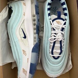 Nike Air Max 97 Light Blue and White Athletic Shoes